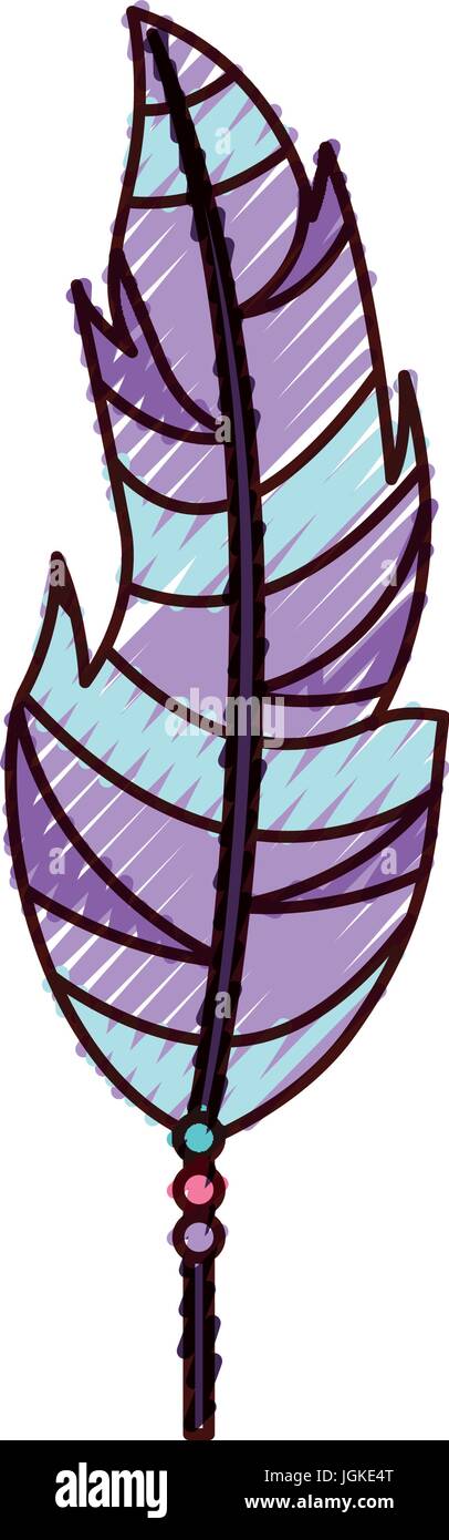Boho style decorative feather vector illustration design Stock Vector ...