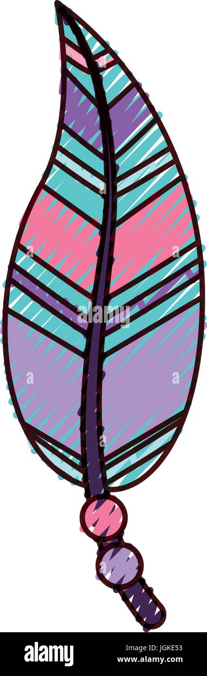Boho style decorative feather vector illustration design Stock Vector ...