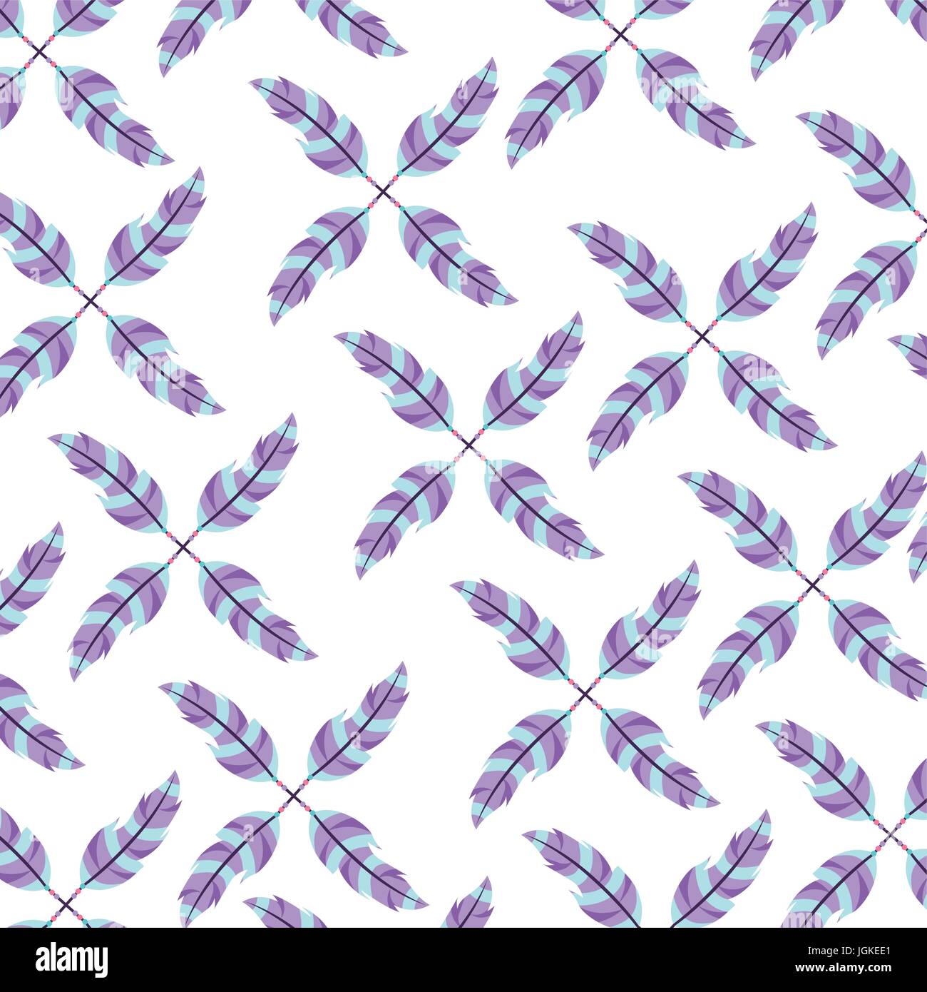 Boho style pattern with decorative feathers Stock Vector Image & Art ...