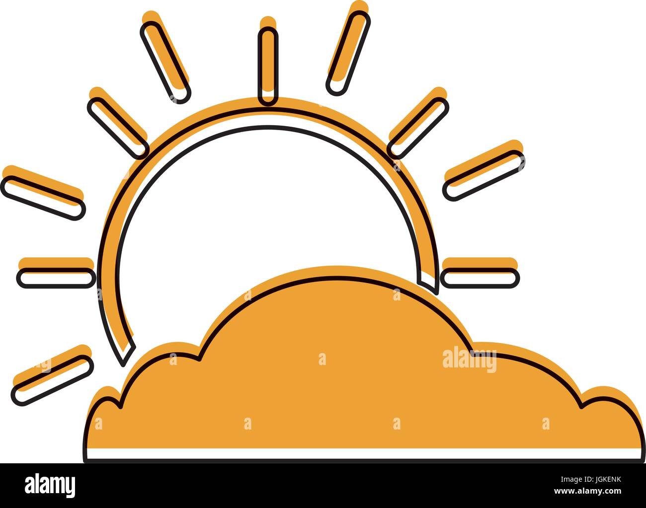 summer sun with cloud scene Stock Vector Image & Art - Alamy