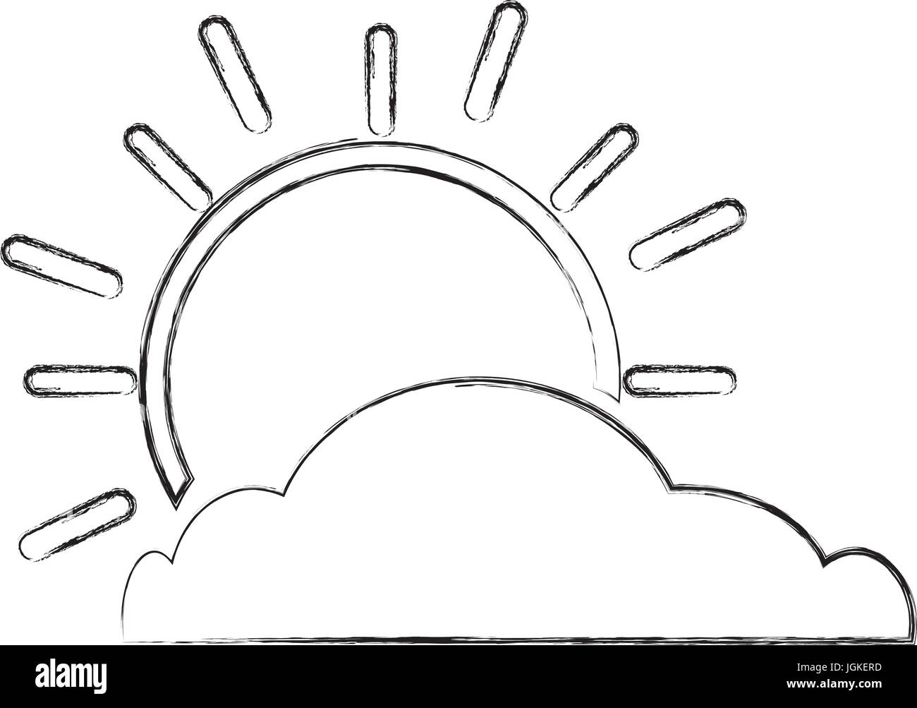 summer sun with cloud scene Stock Vector Image & Art - Alamy