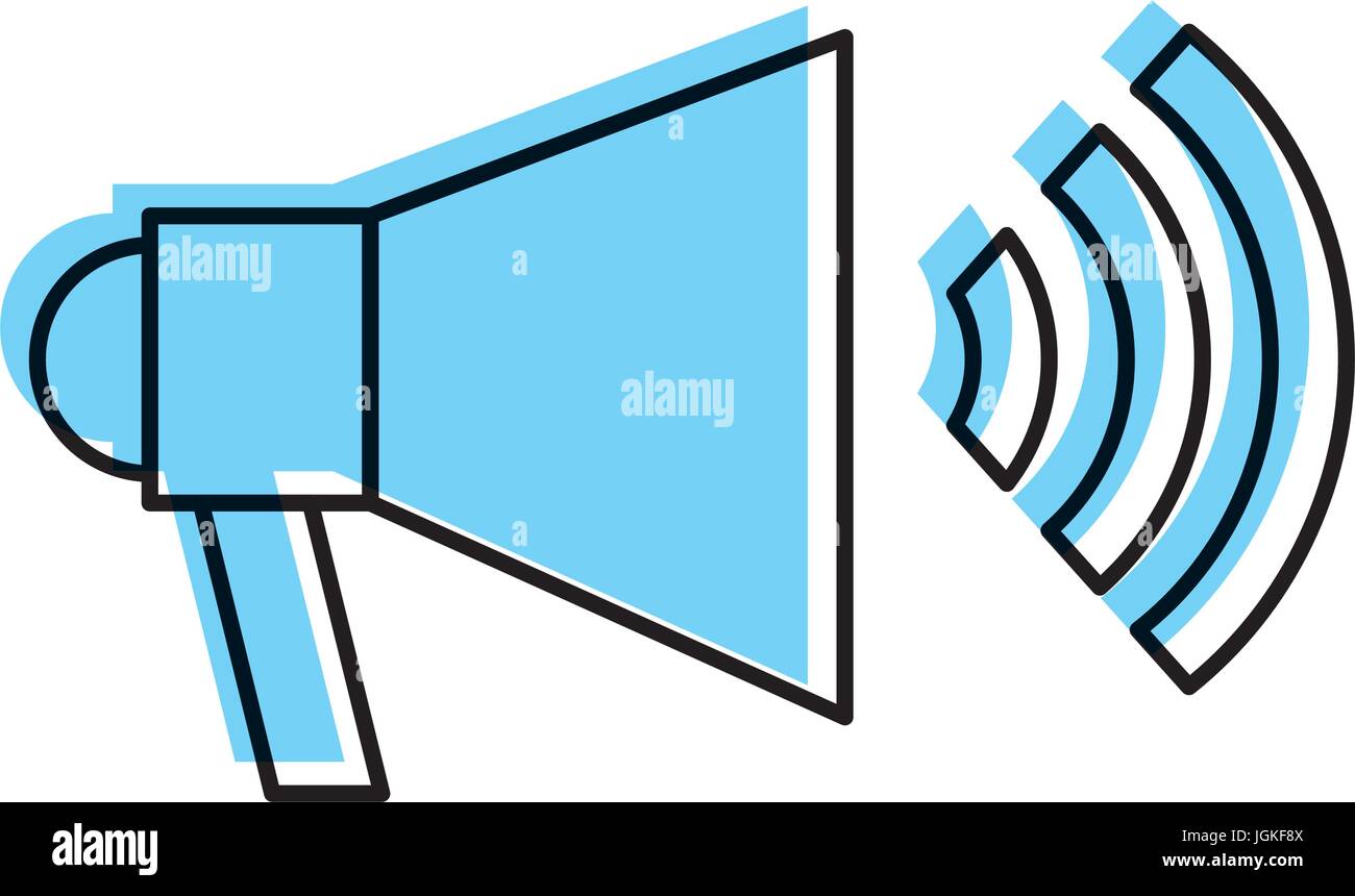 megaphone sound with waves Stock Vector Image & Art Alamy