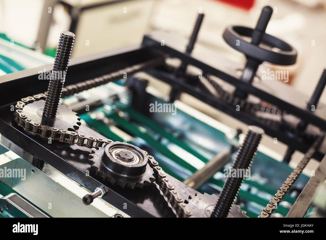 Abstract composition of manufacturing industrial machines for packaging. Stock Photo