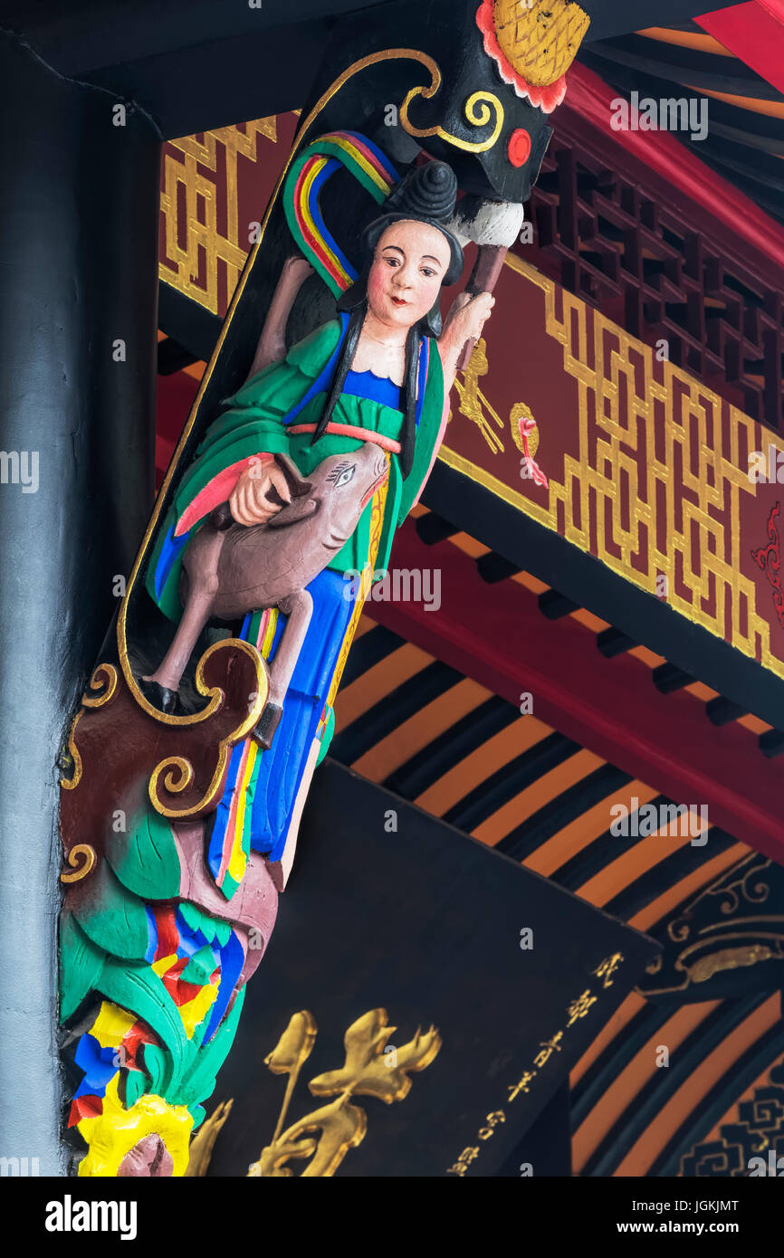 Architectural details of the Qingyang Temple in Chengdu, sichuan province, China Stock Photo