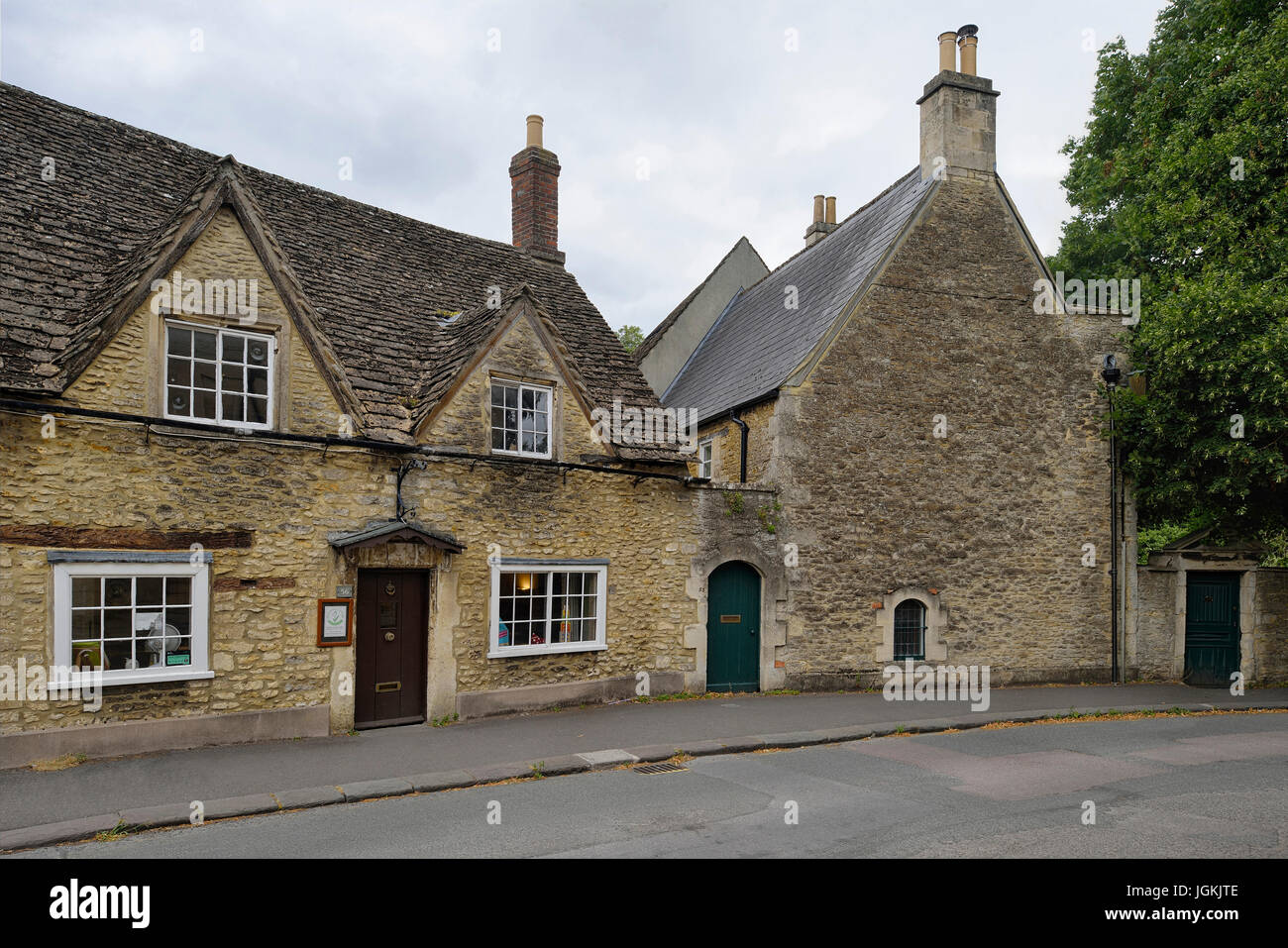 Snowdrop Cottage, St Mary Street, Chippenham Old Stone Cottages Stock Photo