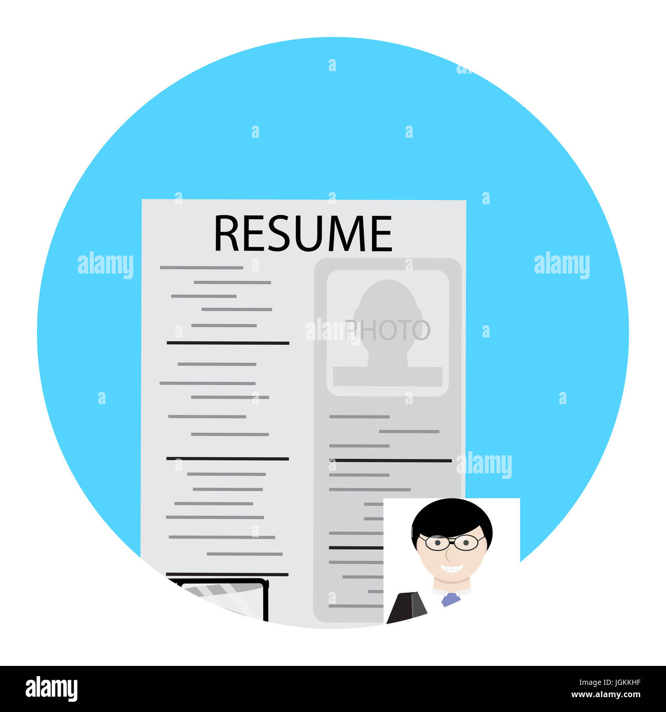 Search for employee human resource. Hr and human resource management, vector human resources icon, illustration recruitment and hiring Stock Photo