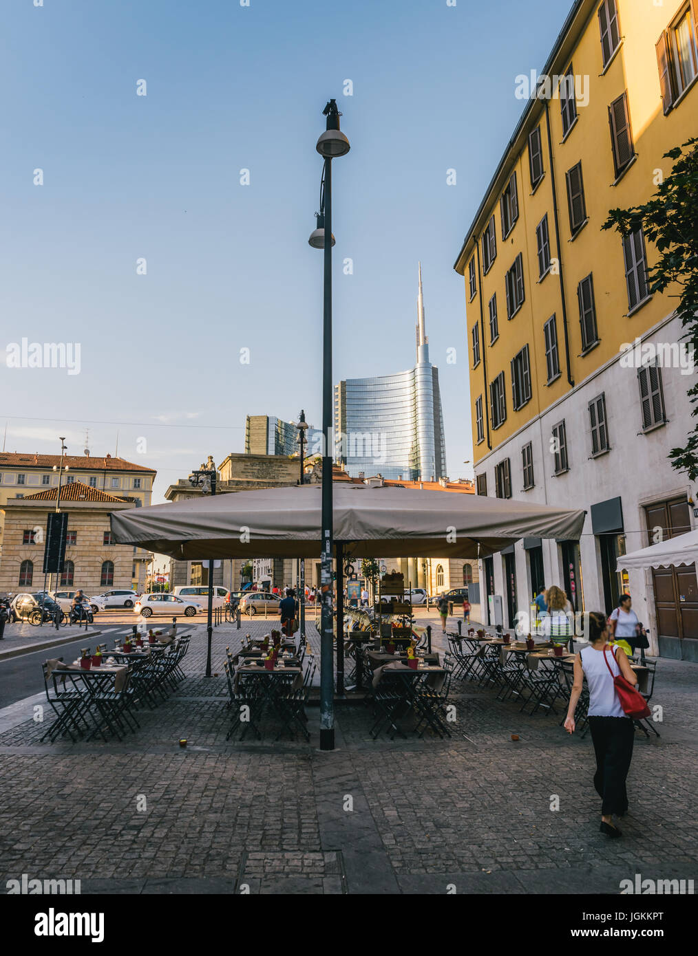Corso Garibaldi, in the heart of Milan, Italy - a fashionable shopping district Stock Photo