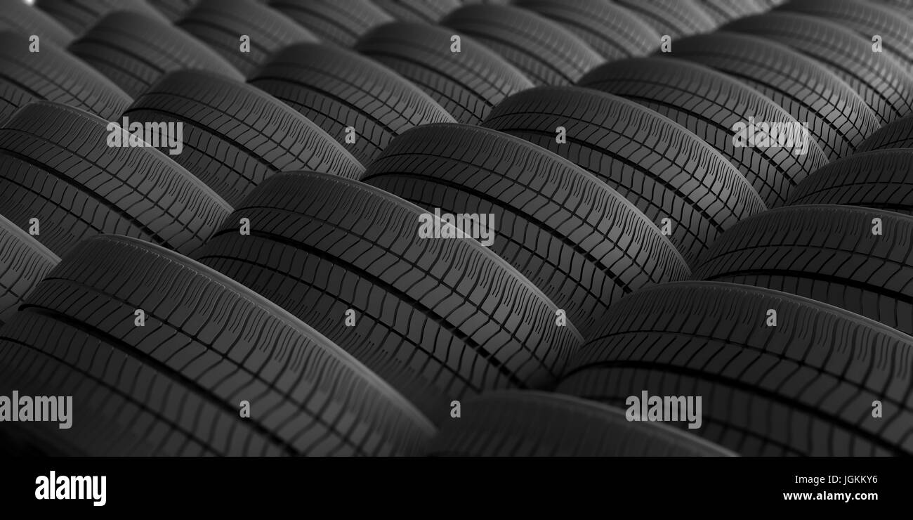 Car tires as full background. 3d illustration Stock Photo Alamy