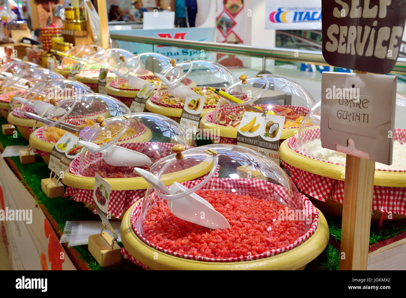 Display selling traditional sugar gum sweets Stock Photo