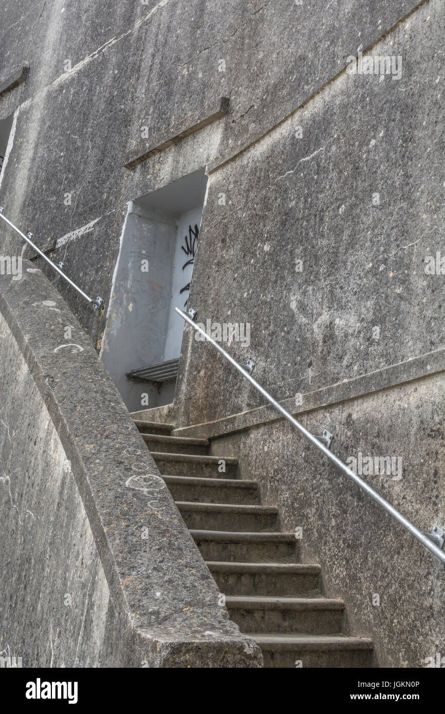 Steps at Newquay harbour in Cornwall - metaphor for many concepts relating to 'upwards', getting on the property ladder, climbing corporate ladder. Stock Photo