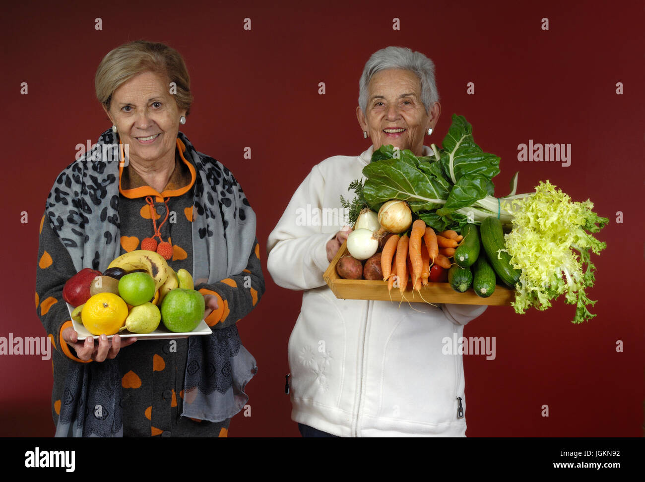 senior woman with vegetables and fruits Stock Photo - Alamy