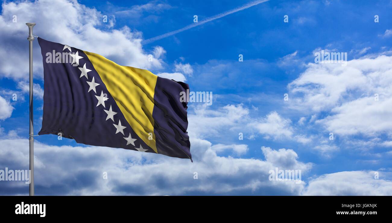Bosnia and herzegovina silk flag hi-res stock photography and images ...