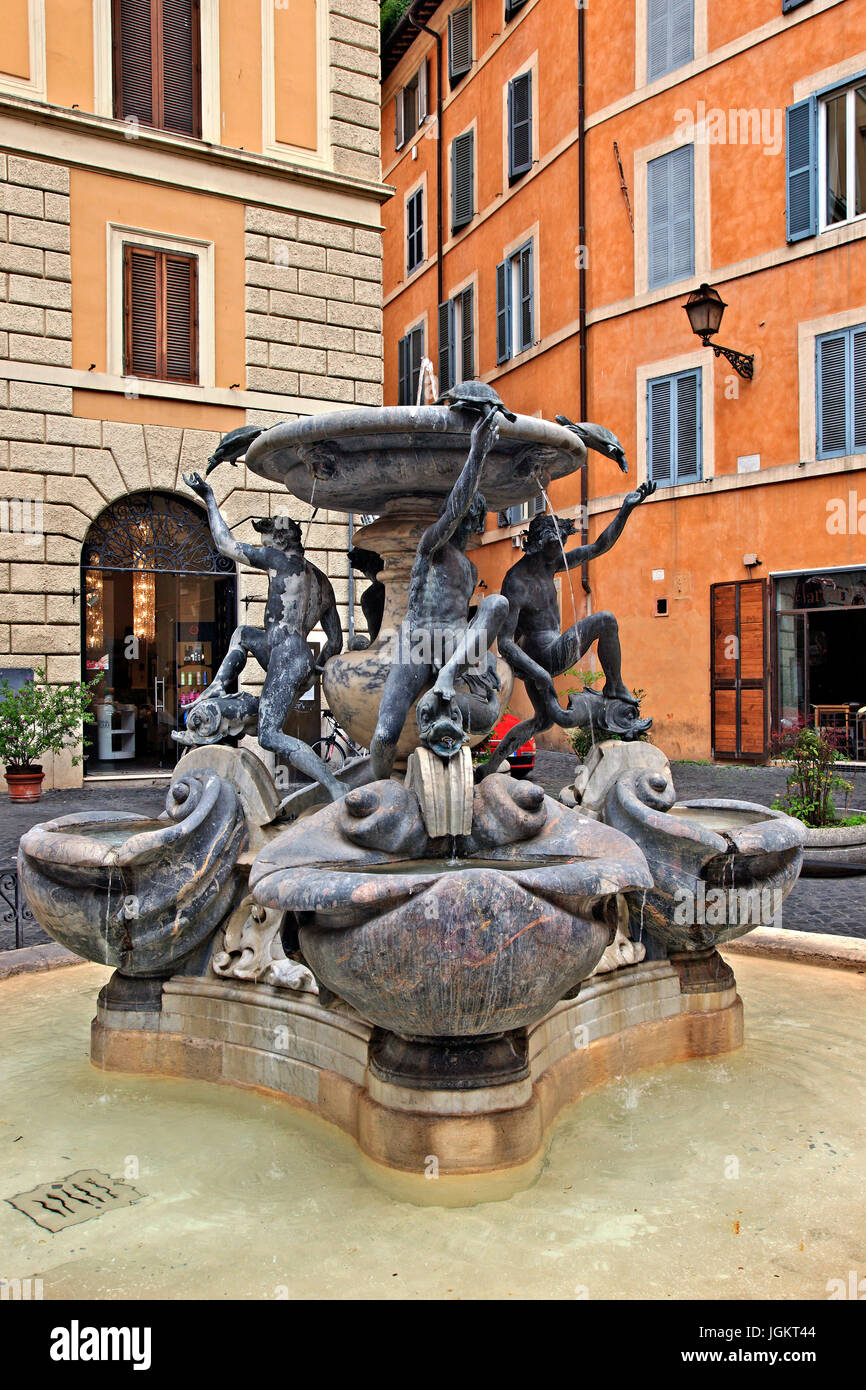 The Fontana delle Tartarughe ("Fountain of the Turtles") at Piazza Mattei,  Rome, Italy Stock Photo - Alamy