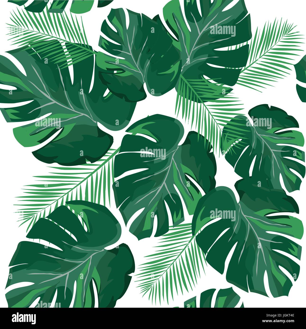 vector illustration of tropical palm leaves background Stock Vector ...