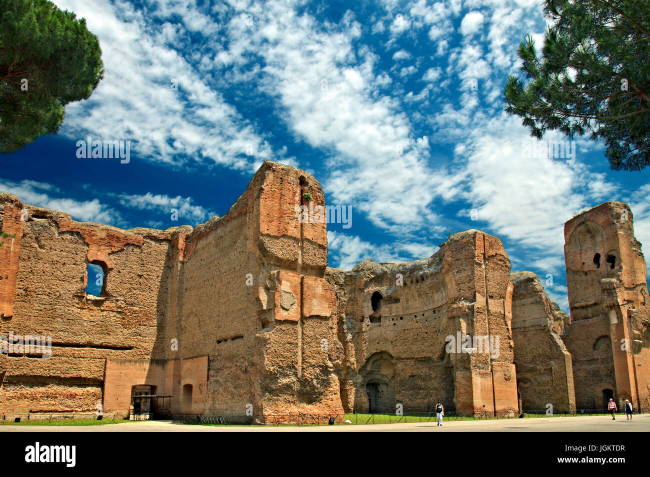 At the Baths of Caracalla (Terme di Caracalla - built between 212 - 216/217 AD), Rome, Italy. Stock Photo