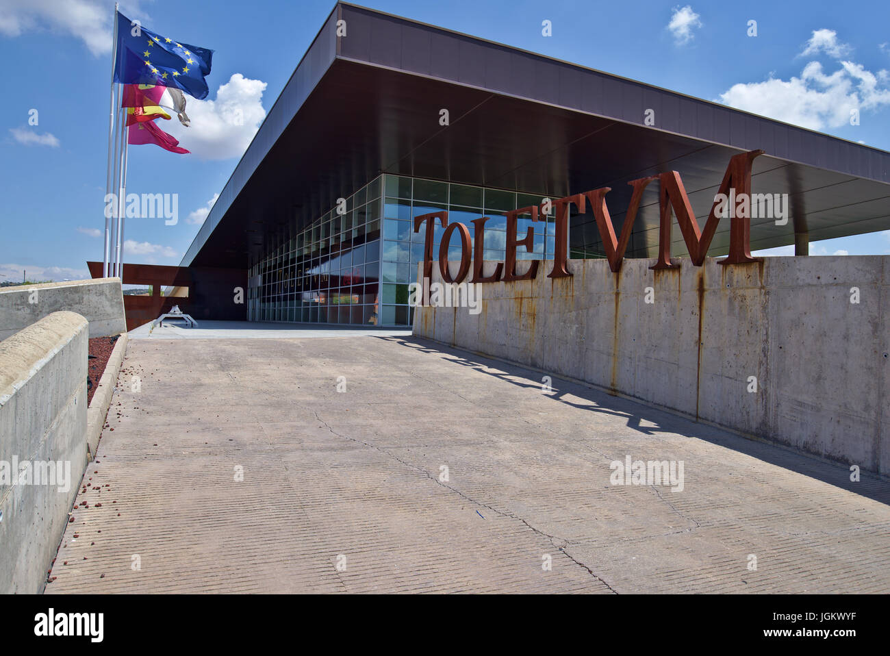 Toledo's Toletum tourist center. Unsuccessful public building construction unused nowadays. Image taken in Toledo, July 2017 Stock Photo