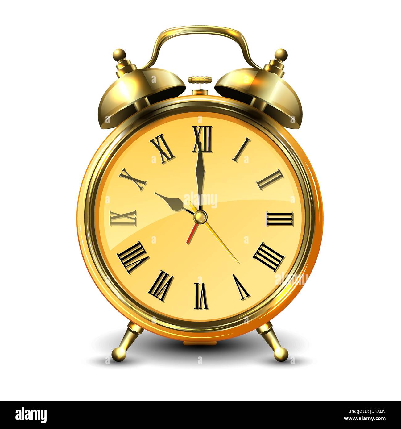 Golden retro style alarm clock Stock Vector Image & Art Alamy