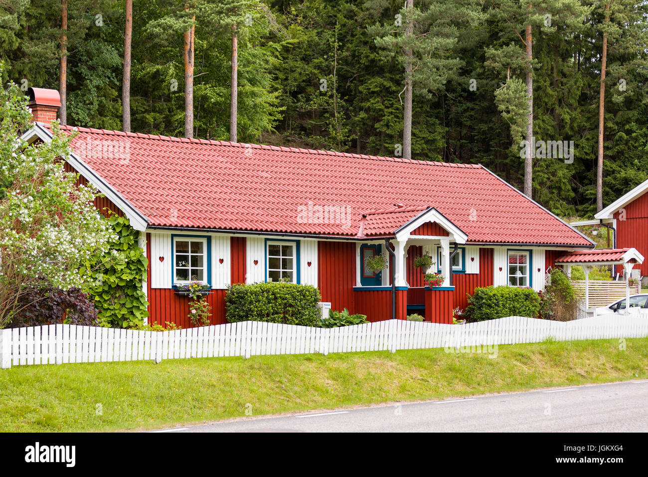 Typical swedish red house hi-res stock photography and images - Alamy