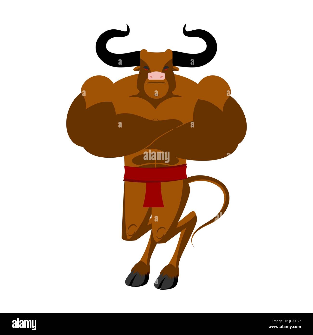 Minotaur Ancient Greek Mythical beast. Monster with bull head Stock Vector