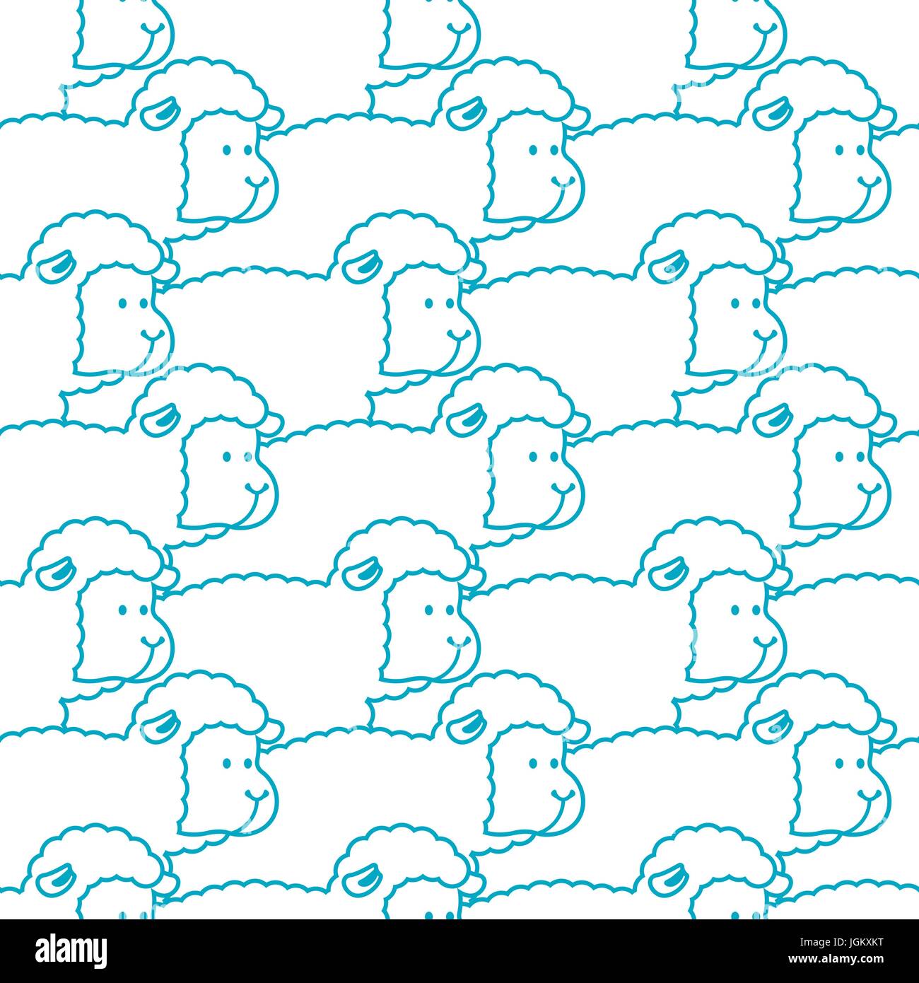 Ewe Pattern Sheep pattern. ewe ornament. Flock of sheeps. Farm animal background ...