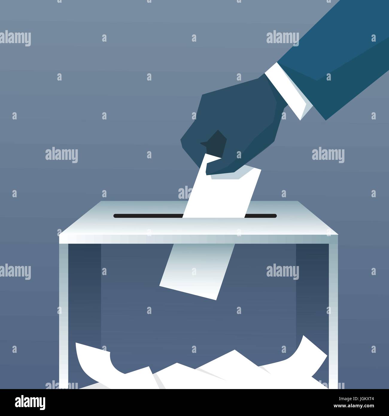 Hand Putting Paper In Ballot Box During Voting Stock Vector Image & Art ...