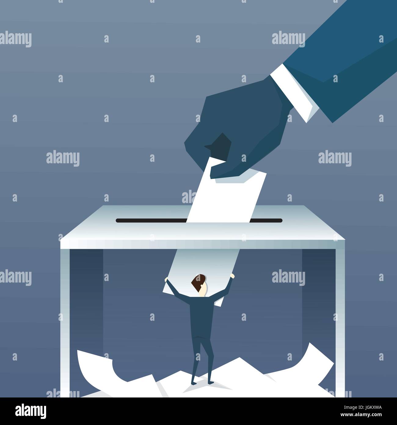 Hand Putting Paper In Ballot Box During Voting Stock Vector Image & Art ...