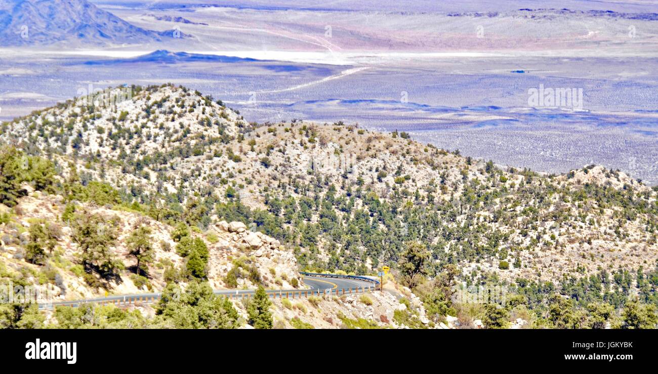 Overlooking the Lucerne Valley in California with shrubbery in the