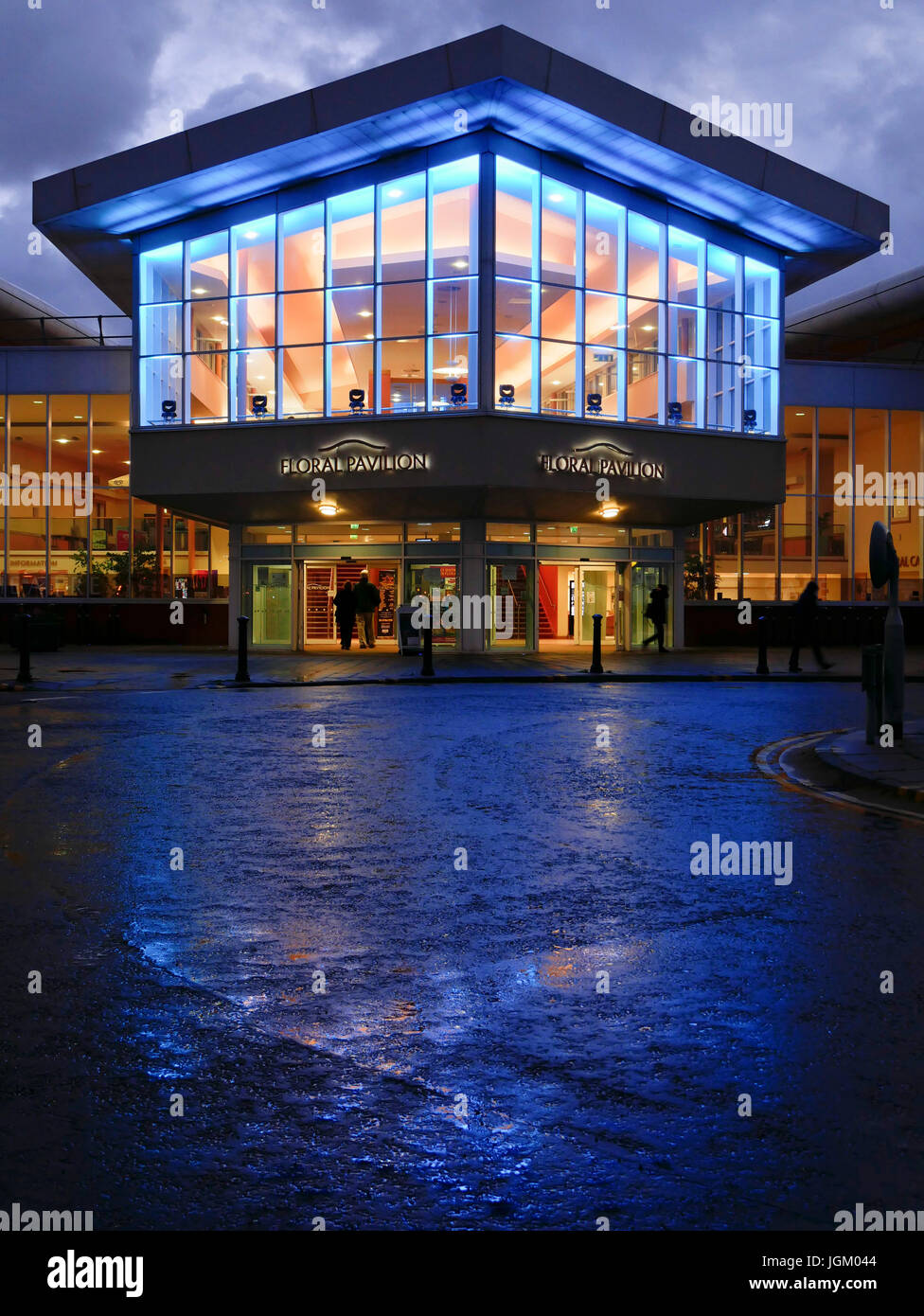 Floral Pavilion Theatre, New Brighton, Wirral, exterior at night. Stock Photo