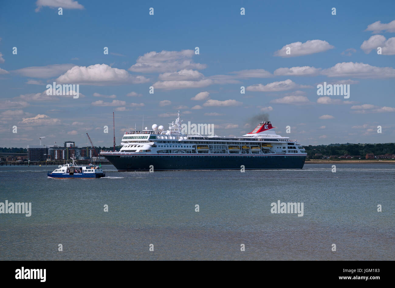 cruise ship braemar leaving port southampton Stock Photo