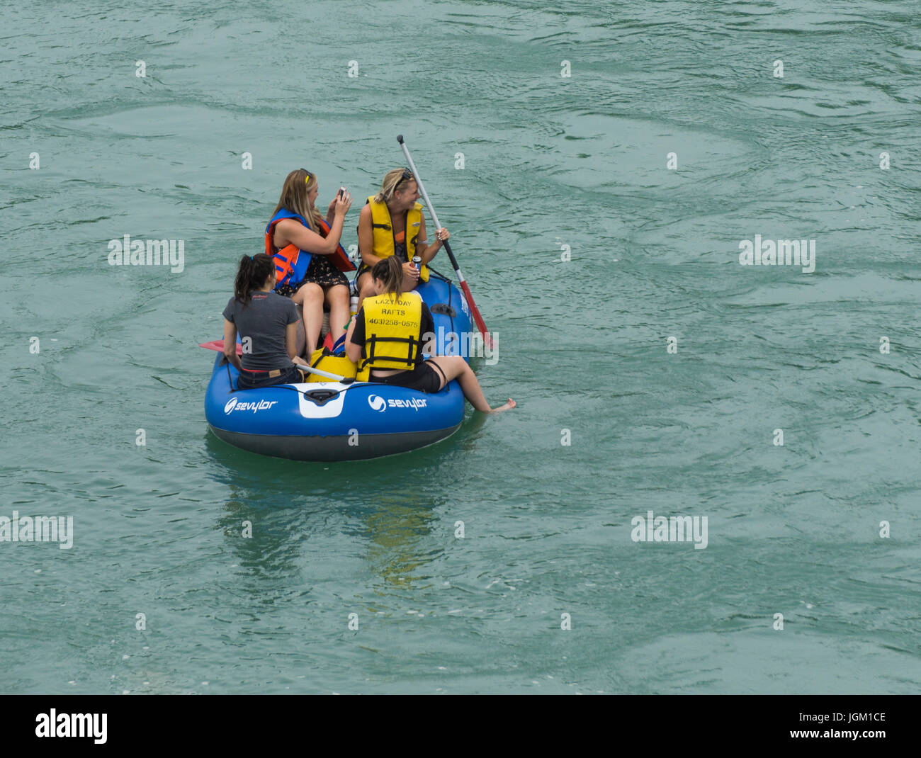 Inflatable boat Bowmont Park, Calgary AB Stock Photo Alamy