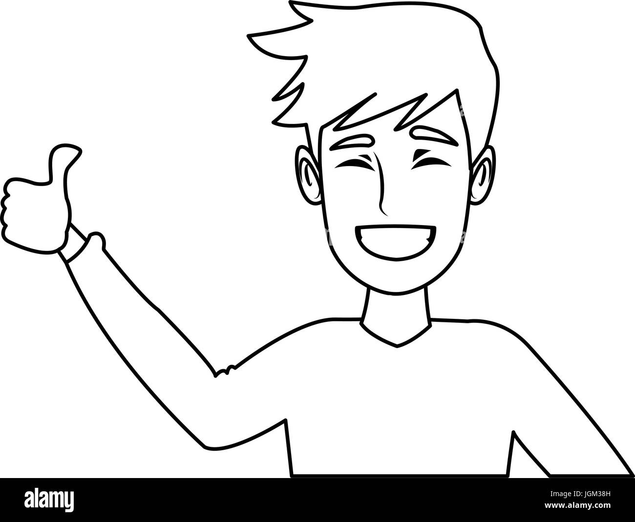 portrait funny guy cartoon young people profile vector