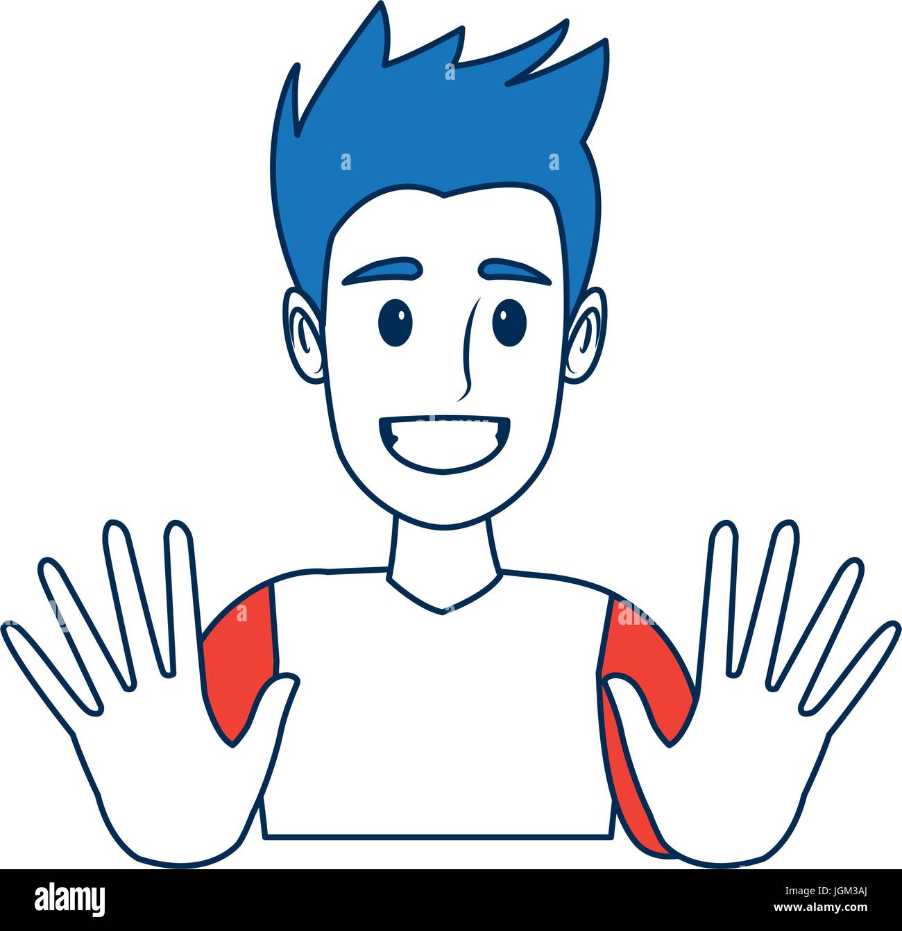 portrait funny guy cartoon young people profile Stock Vector Image