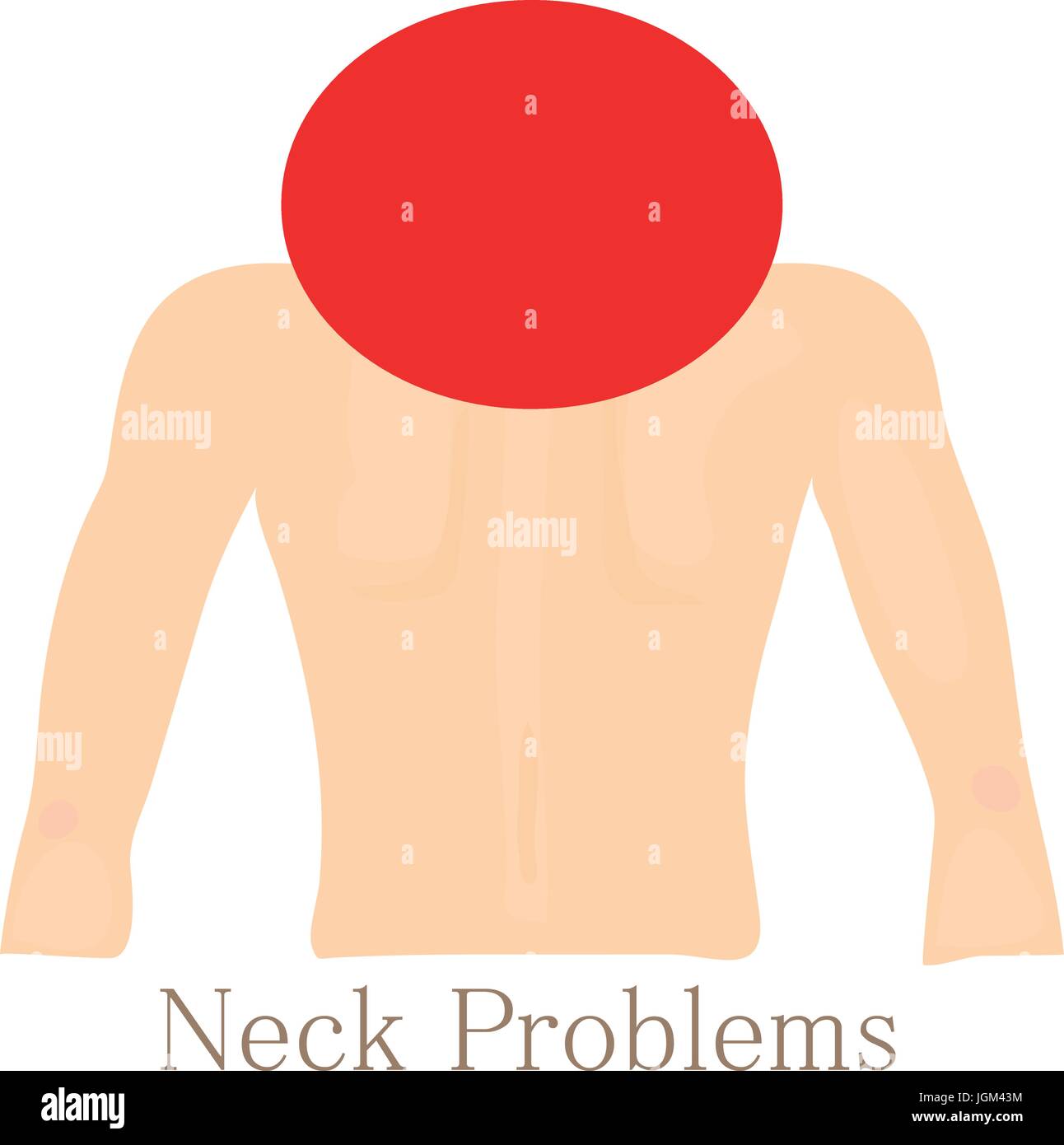 Neck problem icon, cartoon style Stock Vector