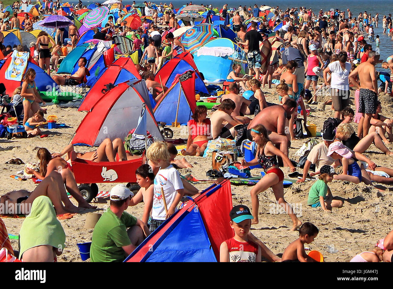 The Federal Republic of Germany, the FRG, Lower Saxony, Norddeuschland, North Sea coast, Friesland, Wangerland, Schillig, Horumersiel, beach, beach li Stock Photo