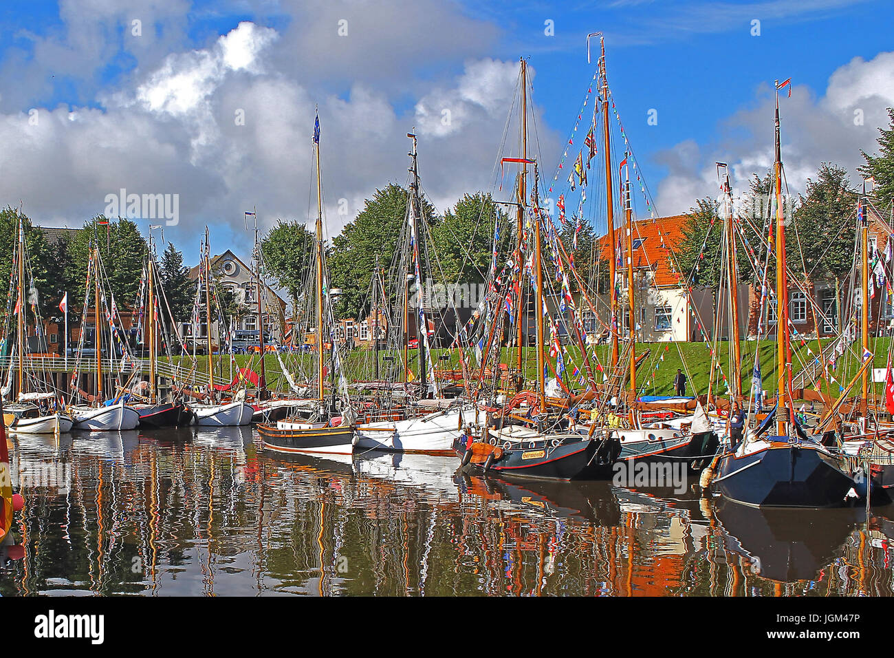 The Federal Republic of Germany, Lower Saxony, Norddeuschland, North Sea coast, East Friesland, Carolinensiel, harbour party, harbour, floodgate harbo Stock Photo