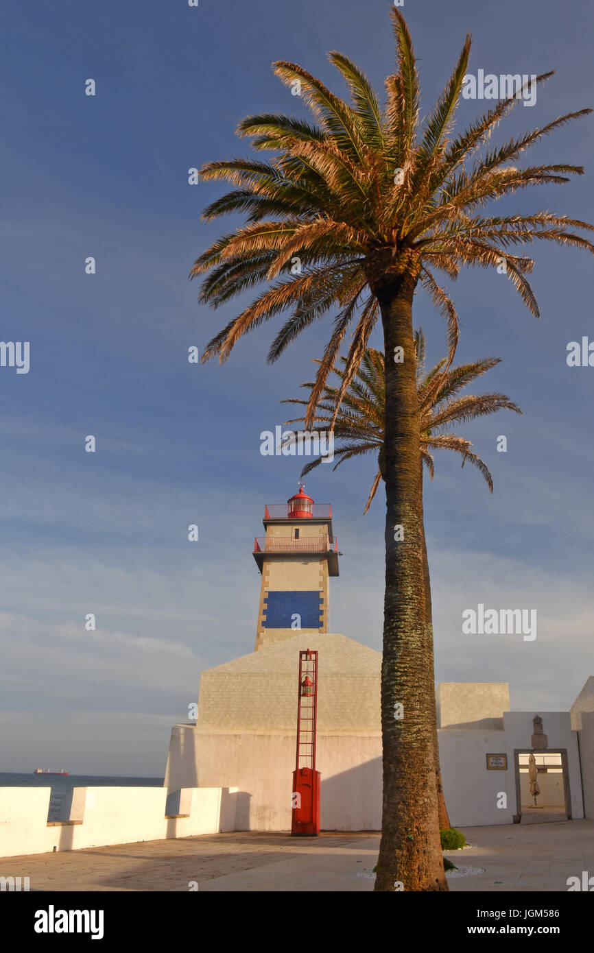 Santa Marta Lighthouse in Cascais, Lisboa region, Portugal Stock Photo