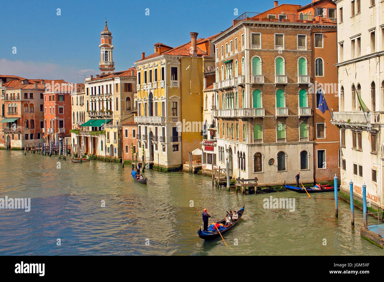 Europe, Italy, Venice, Canale grandee, boat, boats, bridge, bridge, gondola, gondolas, town, lane, lanes, panorama, city centre, day, daylight, outsid Stock Photo