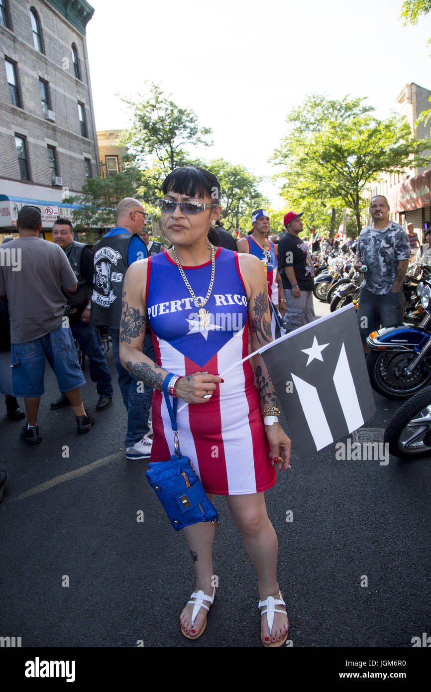 Local Puerto Rican Day Parade in the Sunset Park neighborhood of Brooklyn, New York. Stock Photo