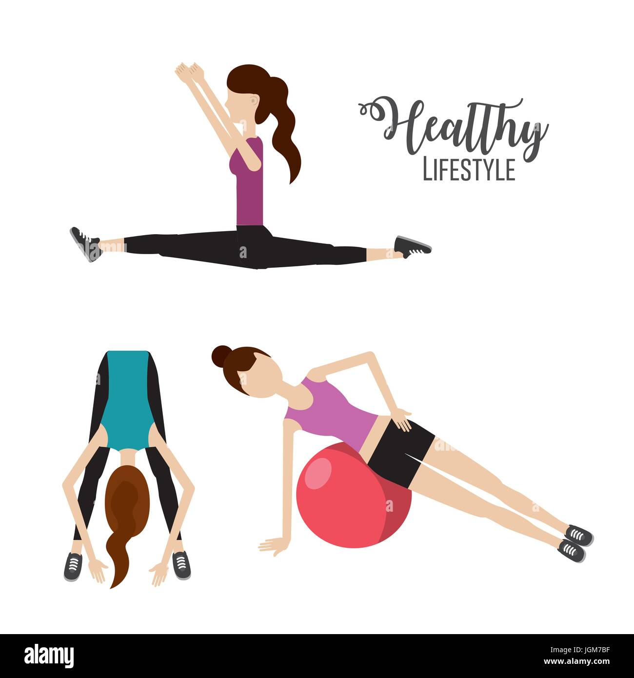 woman healthy lifestyle to do exercise Stock Vector Image & Art - Alamy