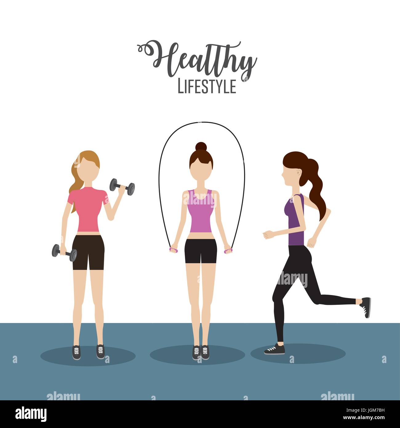 women doing exercise to healthy lifestyle Stock Vector Image & Art - Alamy
