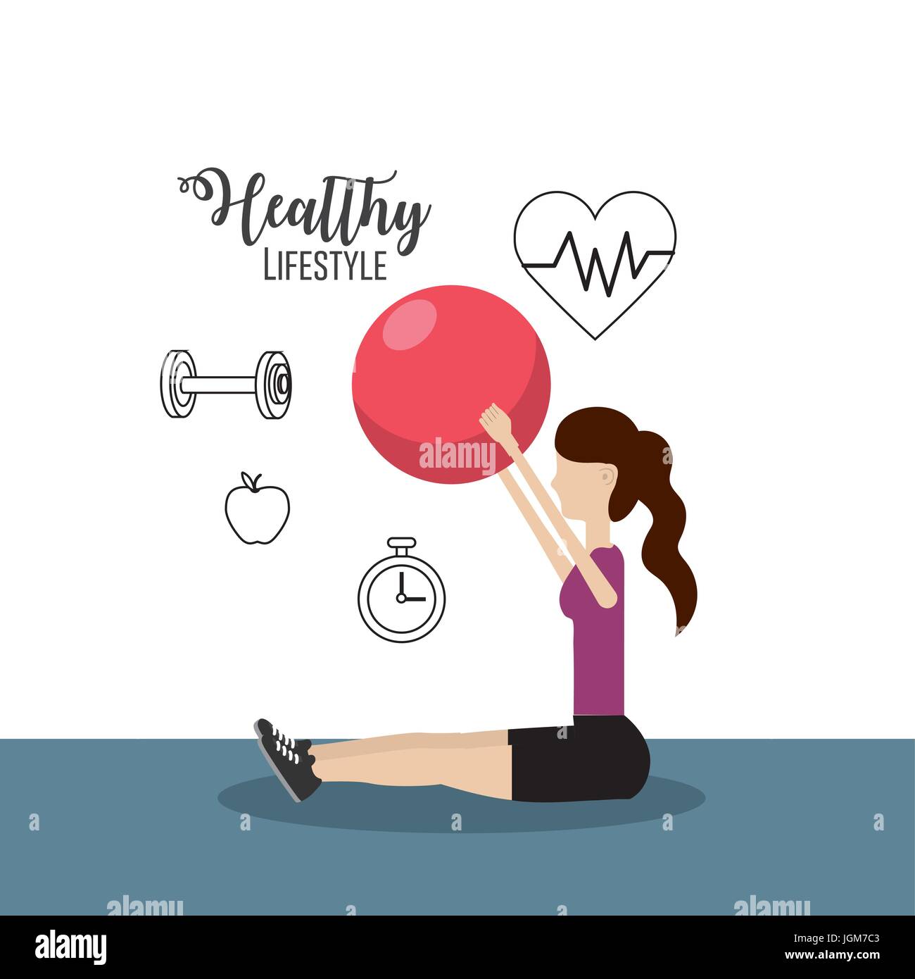 woman healthy lifestyle to do exercise Stock Vector Image & Art - Alamy