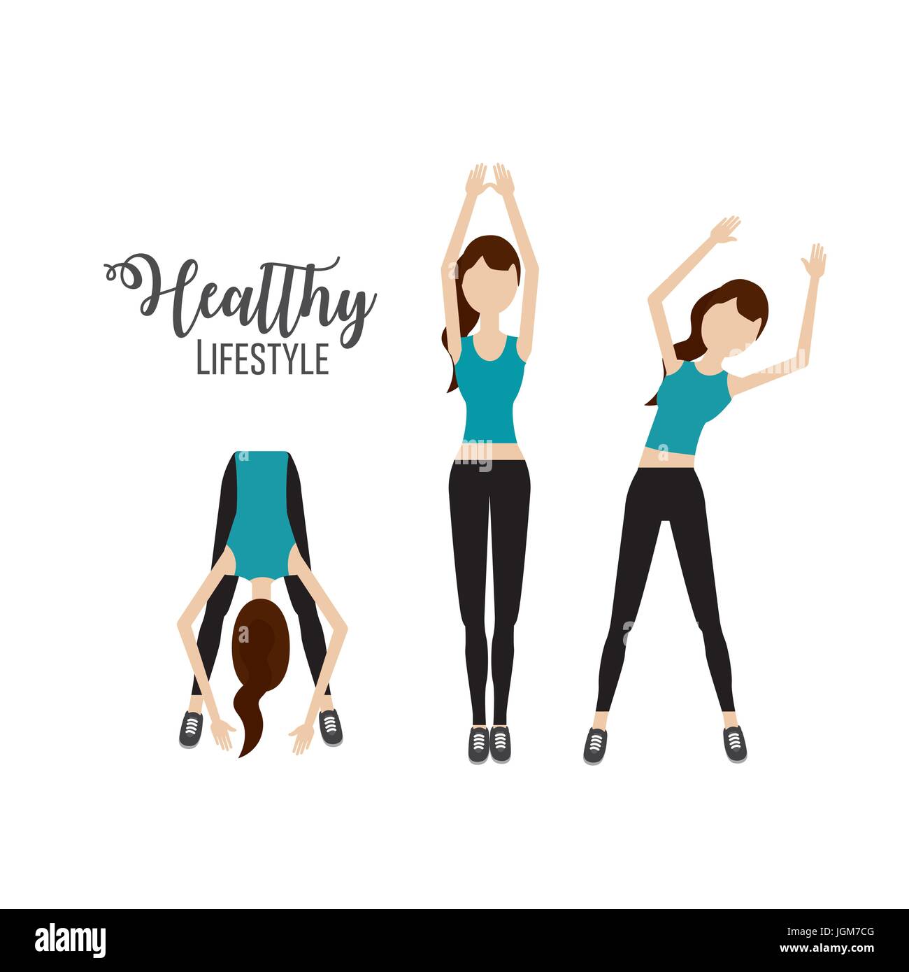 woman doing exercise to healthy lifestyle Stock Vector Image & Art - Alamy