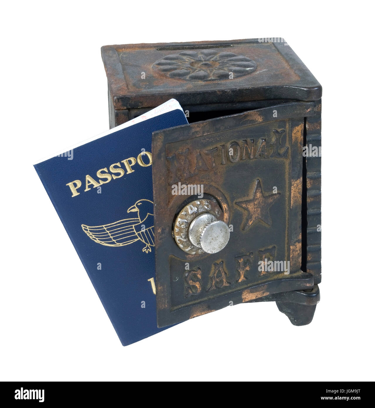 Old fashioned safe in bank Cut Out Stock Images & Pictures Alamy