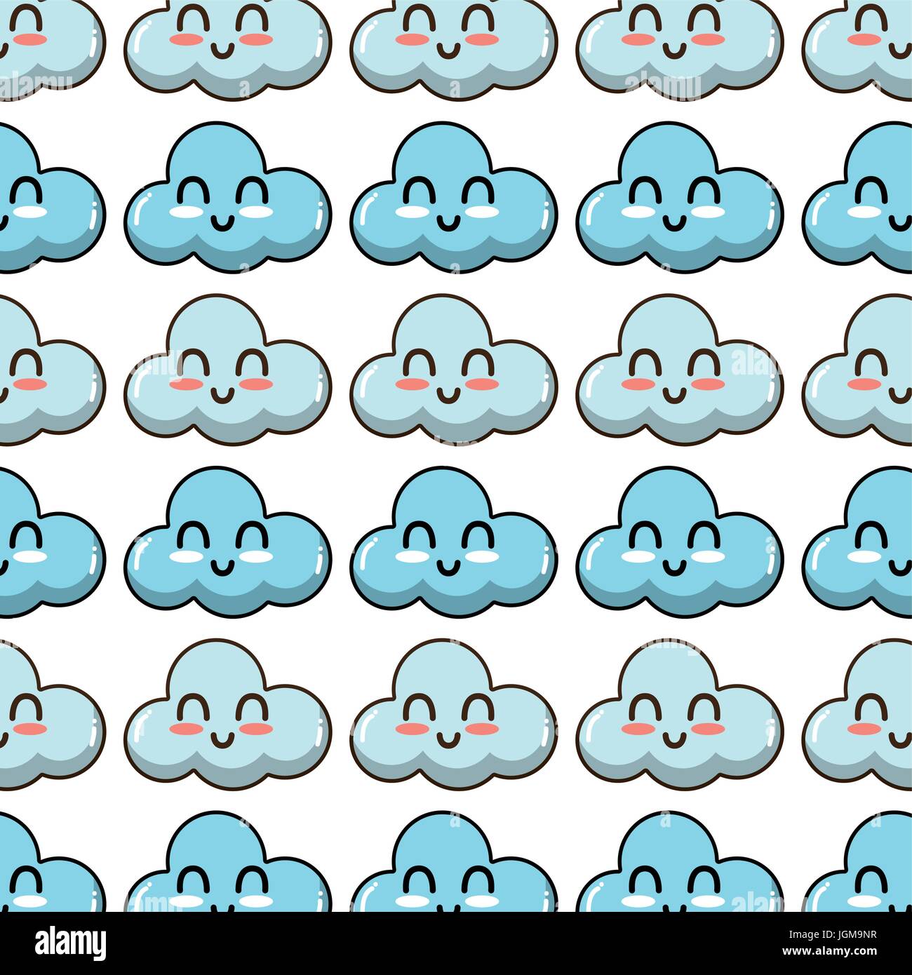 kawaii cute tender cloud weather background Stock Vector Image & Art ...