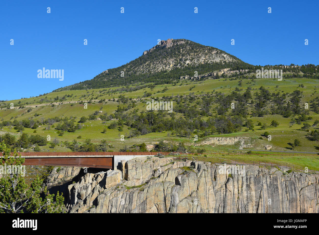 Sunlight Bridge, the highest in Wyoming, on the Chief Joseph Scenic Byway spans the Sunlight