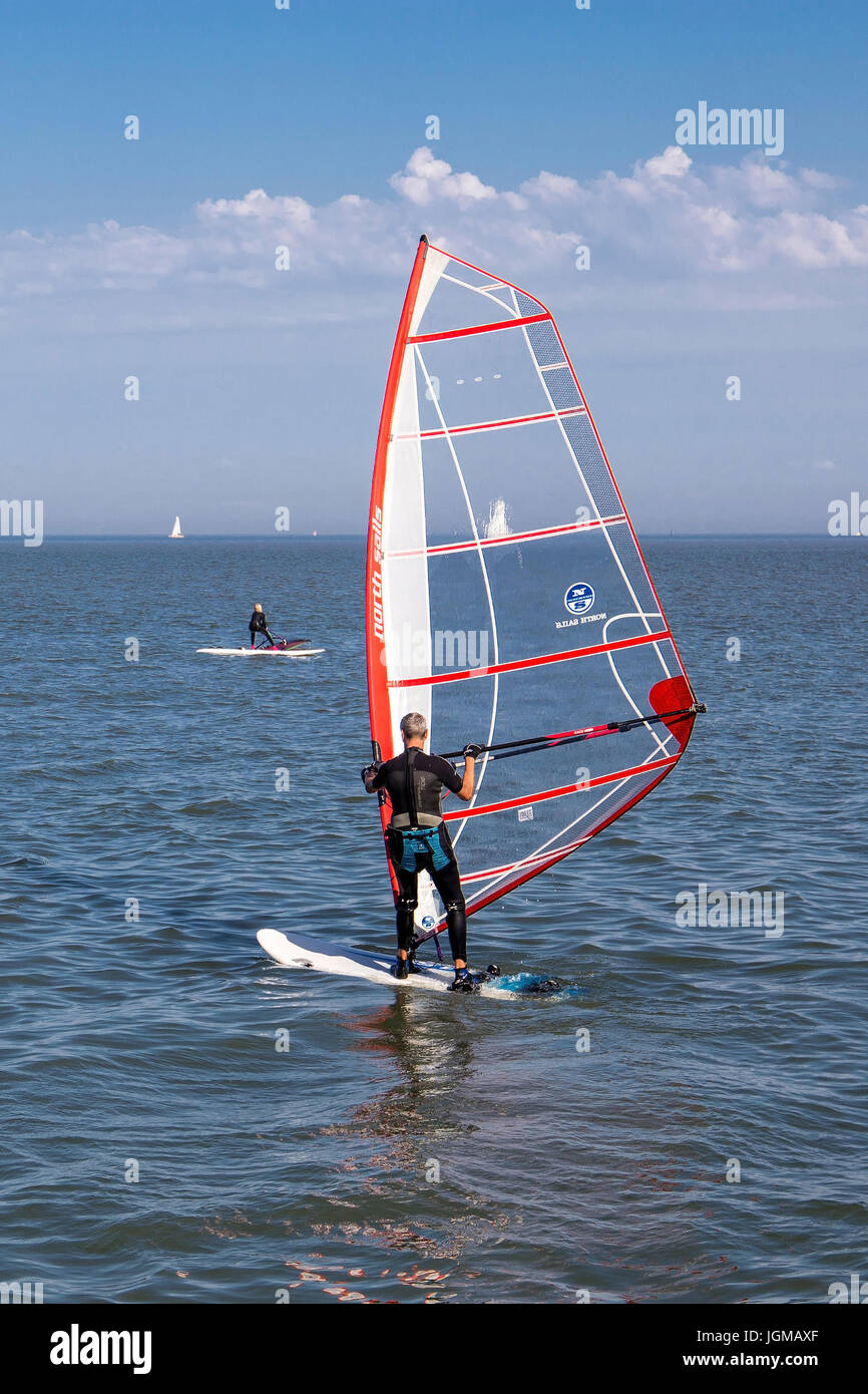 The Federal Republic of Germany, Schillig, sport, sportsman, surfer, surfing, the North Sea, spare time, vacation, water sport, sailing, surfing sport Stock Photo