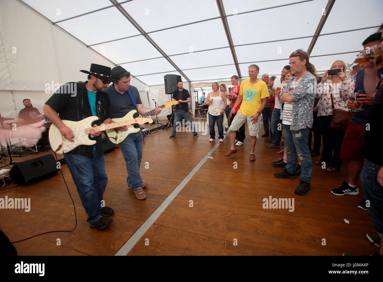 Musicians performing at the 2017 Midsummer Beer Festival in Stonehaven