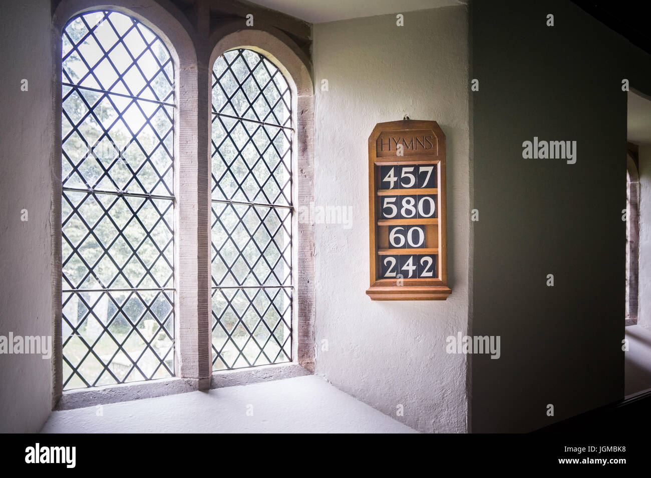 The interior of St John's in the Vale church near lake Derwent in the Lake District in Cumbria, UK Stock Photo