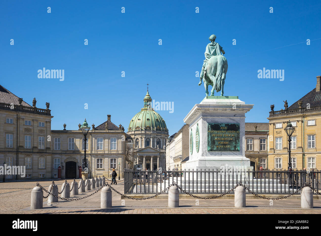 Copenhagen, The Amalienborg in Copenhagen city, Denmark. Stock Photo