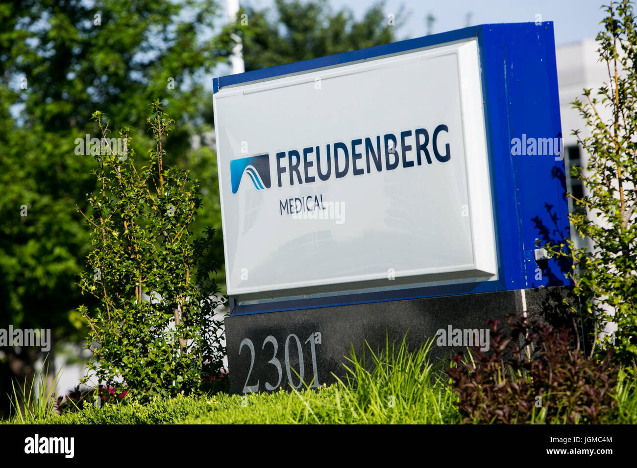 A logo sign outside of a facility occupied by Freudenberg Medical in